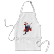 Funny Cartoon Vampire with Bats by Al Rio Aprons