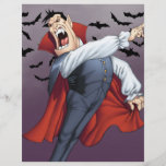Funny Cartoon Vampire with Bats by Al Rio Personalised Flyer