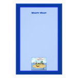 Funny Cartoon Woodturner on Deserted Island Stationery Paper