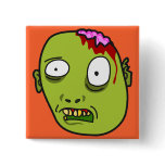 Funny Cartoon Zombie Face buttons
