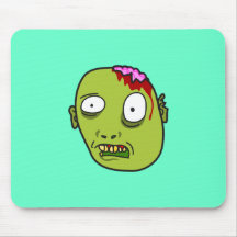 Funny Cartoon Zombie Face Mouse Pads