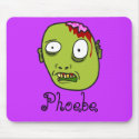 Funny Cartoon Zombie Face Personalised Name Gift mousepads