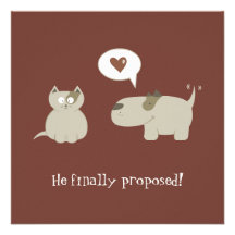 Funny Cat and Dog - Save the Date invitation