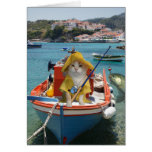 Funny Cat Birthday for Fisherman Greeting Card