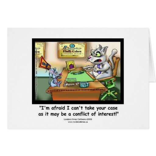 Funny Cat & Lawyer Funny Greeting Card