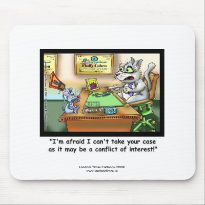 Funny Cat & Lawyer Funny Mouse Pad by beardiethor123