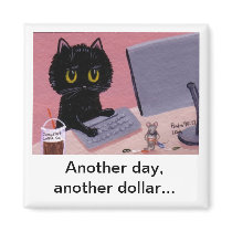 Funny Cat Mouse Magnet creationarts Lisa R Adams