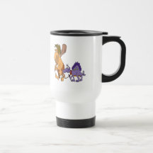 funny caveman and pet dinosaur mug