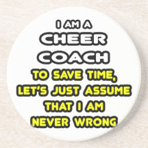 Funny Cheer Coach T-Shirts and Gifts Beverage Coasters