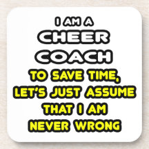 Funny Cheer Coach T-Shirts and Gifts Beverage Coaster