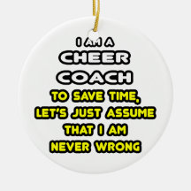 Funny Cheer Coach T-Shirts and Gifts Christmas Tree Ornament