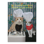 Funny Chef Cats Birthday Greeting Card