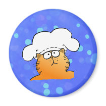 Funny Chef | Funny cartoon Kitty Chef Refrigerator Magnet