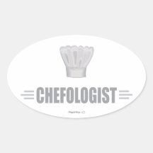 Funny Chef Oval Stickers
