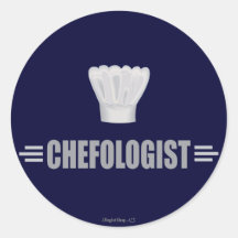 Funny Chef Round Stickers