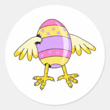 funny chick easter egg sticker