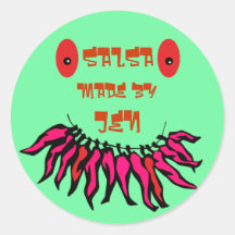 Funny Chilli Pepper Canning Labels Round Stickers