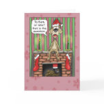 Funny Christmas Cards: Guard Dog on Duty