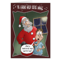 Funny Christmas Cards: Knows when you’re awake
