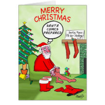 Funny Christmas Cards: Santa's Stocking
