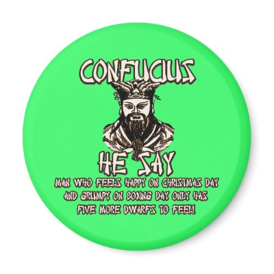 Funny Christmas Confucius Refrigerator Magnet by Cardsharkkid