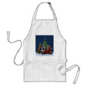 Funny Christmas drinking party cartoon art apron