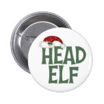 Funny Christmas Elf Button