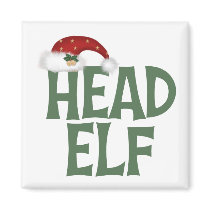 Funny Christmas Elf Magnet