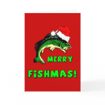 Funny Christmas fishing cards