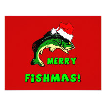 Funny Christmas fishing Custom Invites