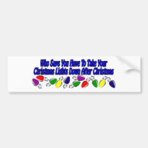 Funny Christmas lights design Bumper Stickers