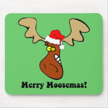 Funny Christmas moose Mouse Pads