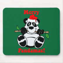 Funny Christmas Panda Bear Mousemats