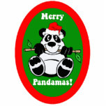 Funny Christmas Panda ornament