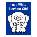 Funny Christmas Present: Real White Elephant Gift! Postcards