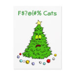 Funny Christmas Tree Jokes Cats Holiday postcards