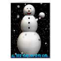Funny Christmas X-Mas Snowman Greeting Cards!