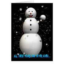 Funny Christmas X-Mas Snowman Greeting Cards!