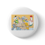 Funny Classroom Composed of Farm Animals buttons