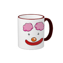Funny clown face coffee mugs