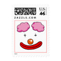 Funny clown face postage