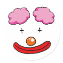 Funny clown face stickers