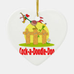 funny cock a doodle doo roster crowing ornaments