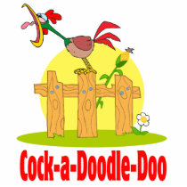 funny cock a doodle doo roster crowing photo sculpture