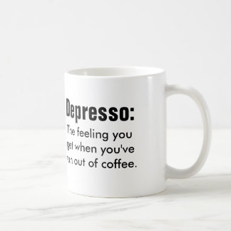 Funny coffe quote: Depresso Basic White Mug