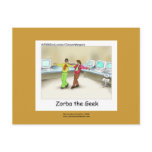 Funny Computer Geek Cartoon Hand-Designed Apron postcards
