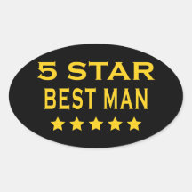 Funny Cool Best Men : Five Star Best Man Oval Stickers