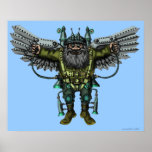 Funny cool flying guy art poster design posters