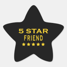 Funny Cool Gifts : Five Star Friend Stickers