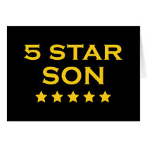 Funny Cool Gifts : Five Star Son Greeting Card